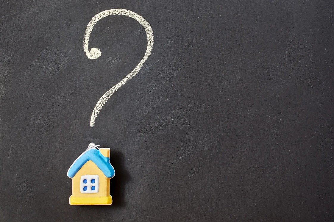 Question mark with a house as the period